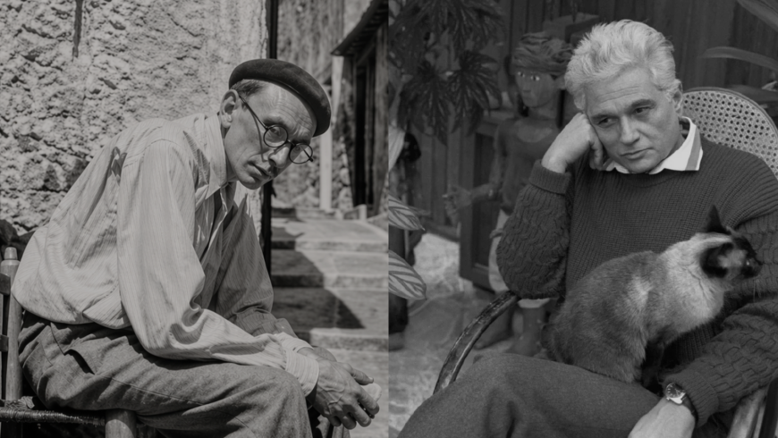 Maurice Blanchot e Jacques Derrida nell'immagine di locandina